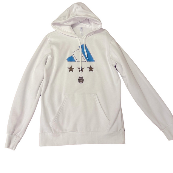 Lionel Messi Adidas Argentina Hoodie Medium 3 Stars World Cup Champions AFA - Picture 7 of 7